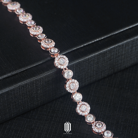 Clustered Round Brilliant Bracelet - Rose Gold