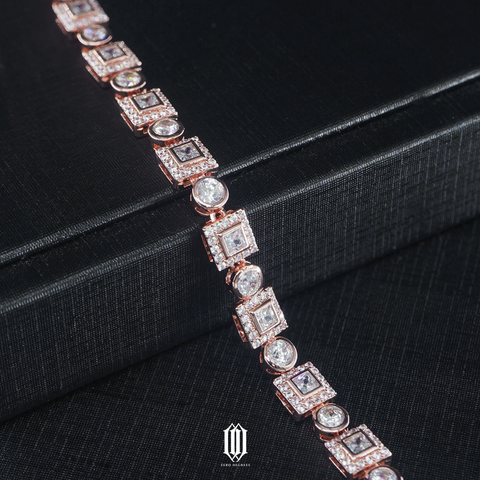 Clustered Square Brilliant Bracelet - Rose Gold