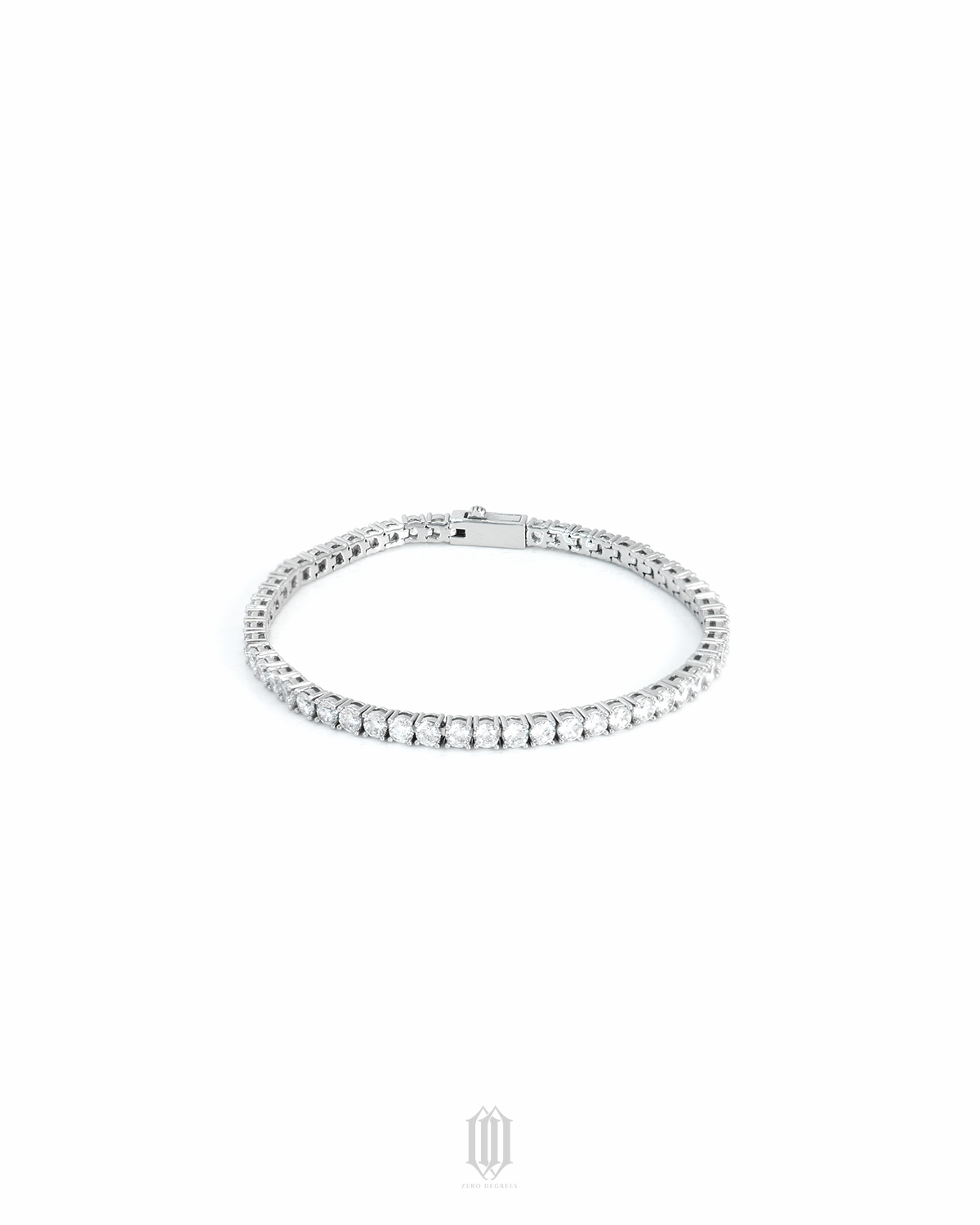 3mm Tennis Link Bracelet - White Gold