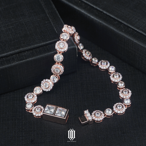 Clustered Round Brilliant Bracelet - Rose Gold