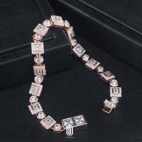 Clustered Square Brilliant Bracelet - Rose Gold
