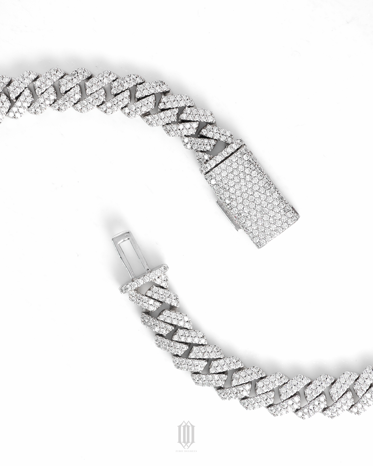 8mm VVS Moissanite Cuban Bracelet - White Gold