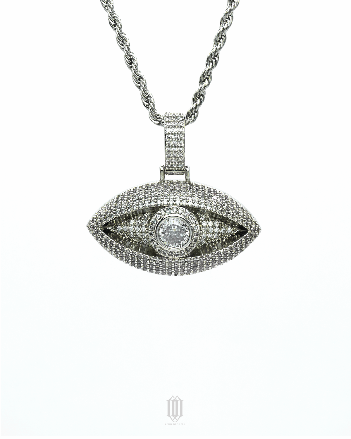 All Seeing Pendant - White Gold