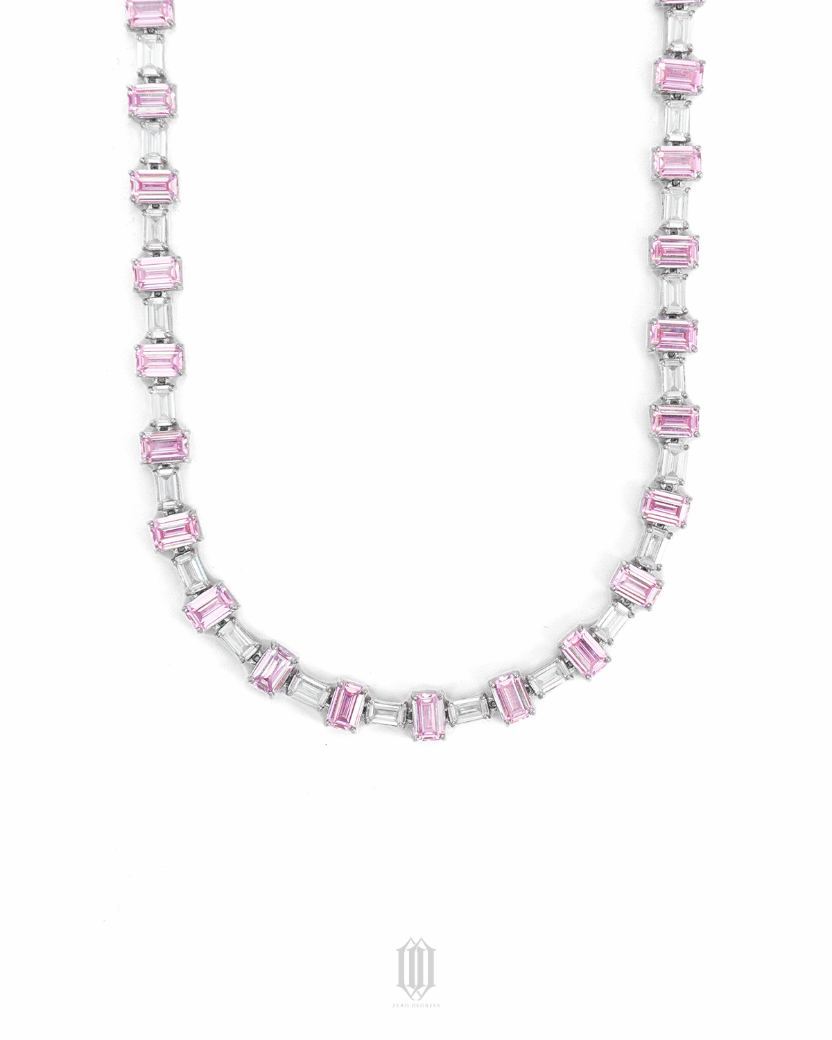 2-Tone Baguette Tennis Link Necklace