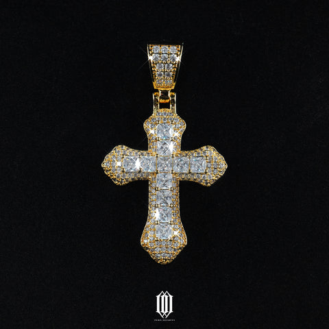 Clustered Cross Pendant - Gold