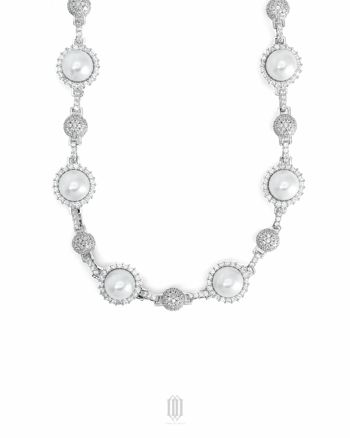 Clustered Pearl Necklace - White Gold