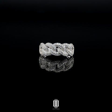 VVS Moissanite Half Band Bubbly Cuban Ring
