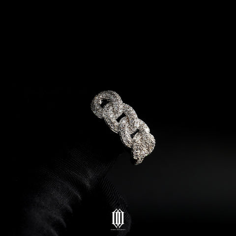 VVS Moissanite Half Band Bubbly Cuban Ring