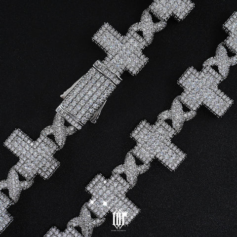 Infinity Cross Necklace -White Gold