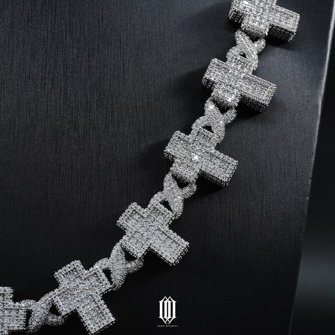 Infinity Cross Necklace -White Gold