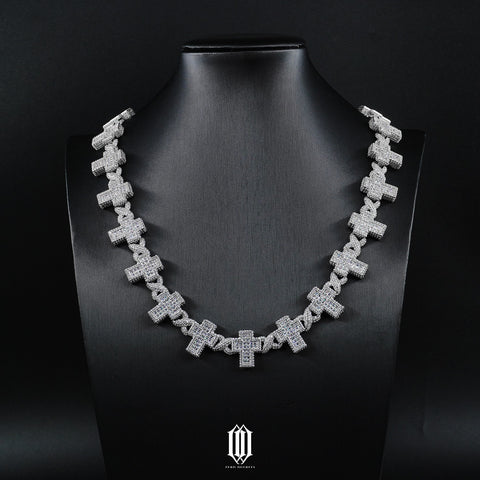 Infinity Cross Necklace -White Gold