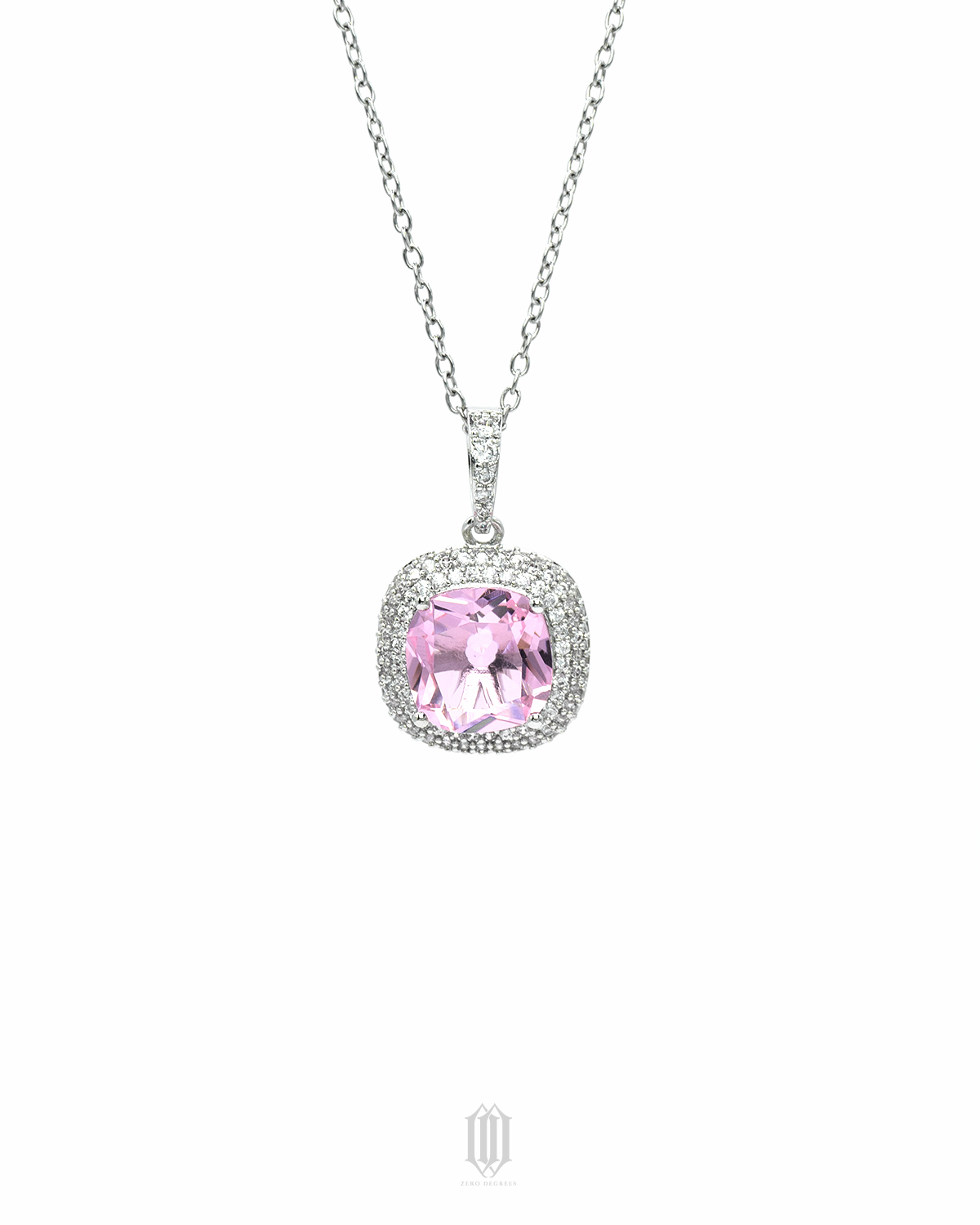 Mini Gemstone Pendant - Purple + White Gold