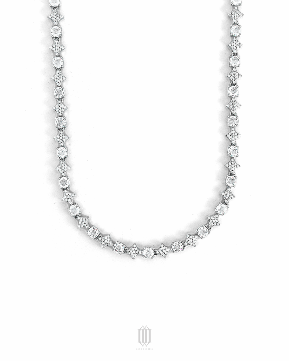 Moonstar Tennis Necklace - White Gold