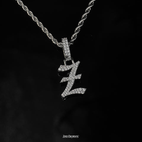 Iced Out Old English Font Letter Pendant