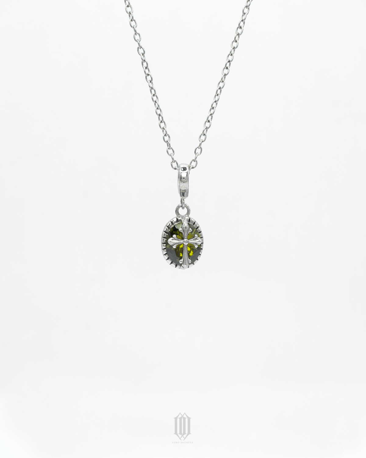 S925 Peridot Cross Amulet