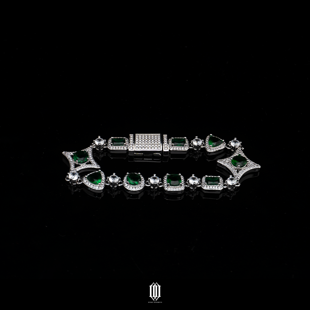 Clustered Distinct Cut Bracelet - Green