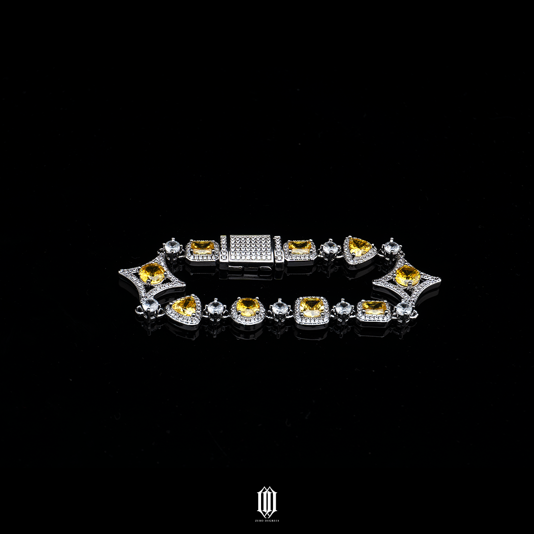 Clustered Distinct Cut Bracelet - Yellow
