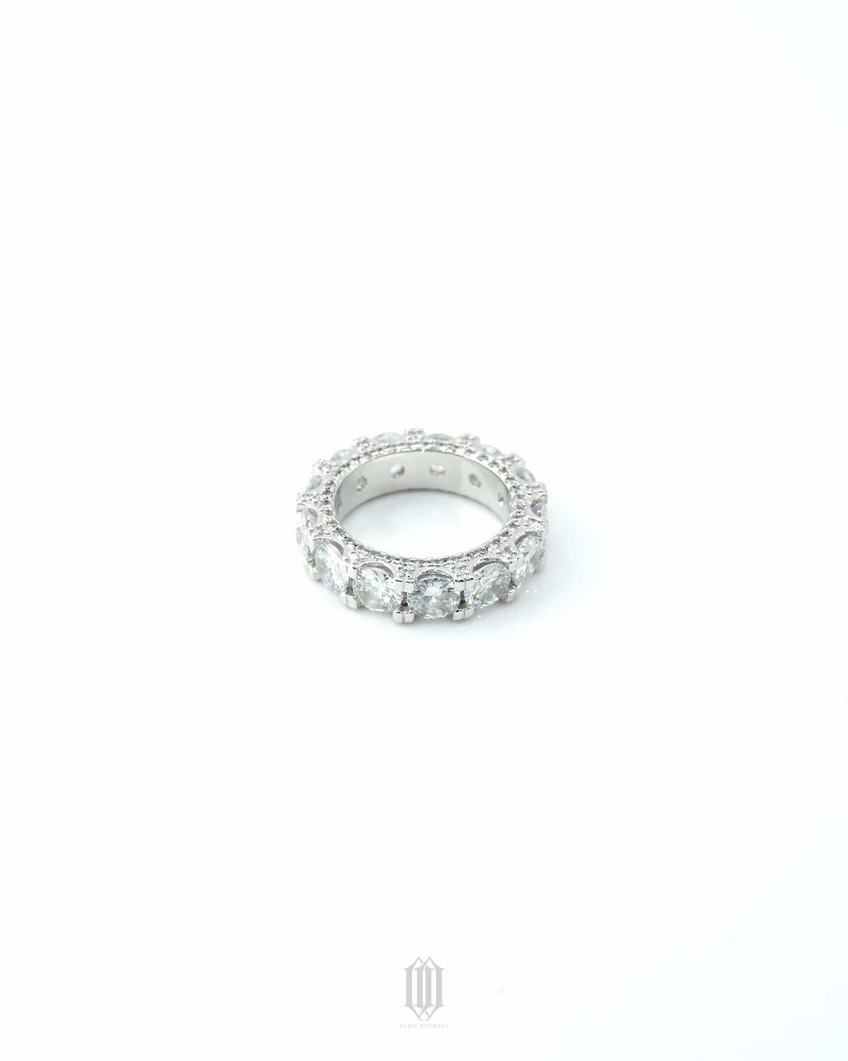 Single Row Tennis Ring - White Gold