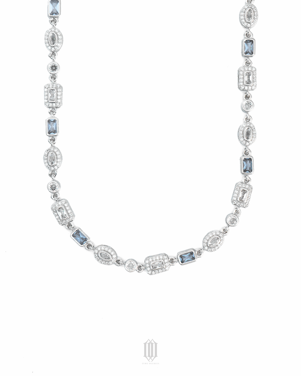 ZDG Clustered Blue Radiant Necklace - White Gold