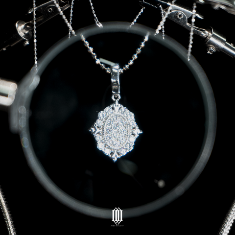 S925 Oval Victorian Pendant