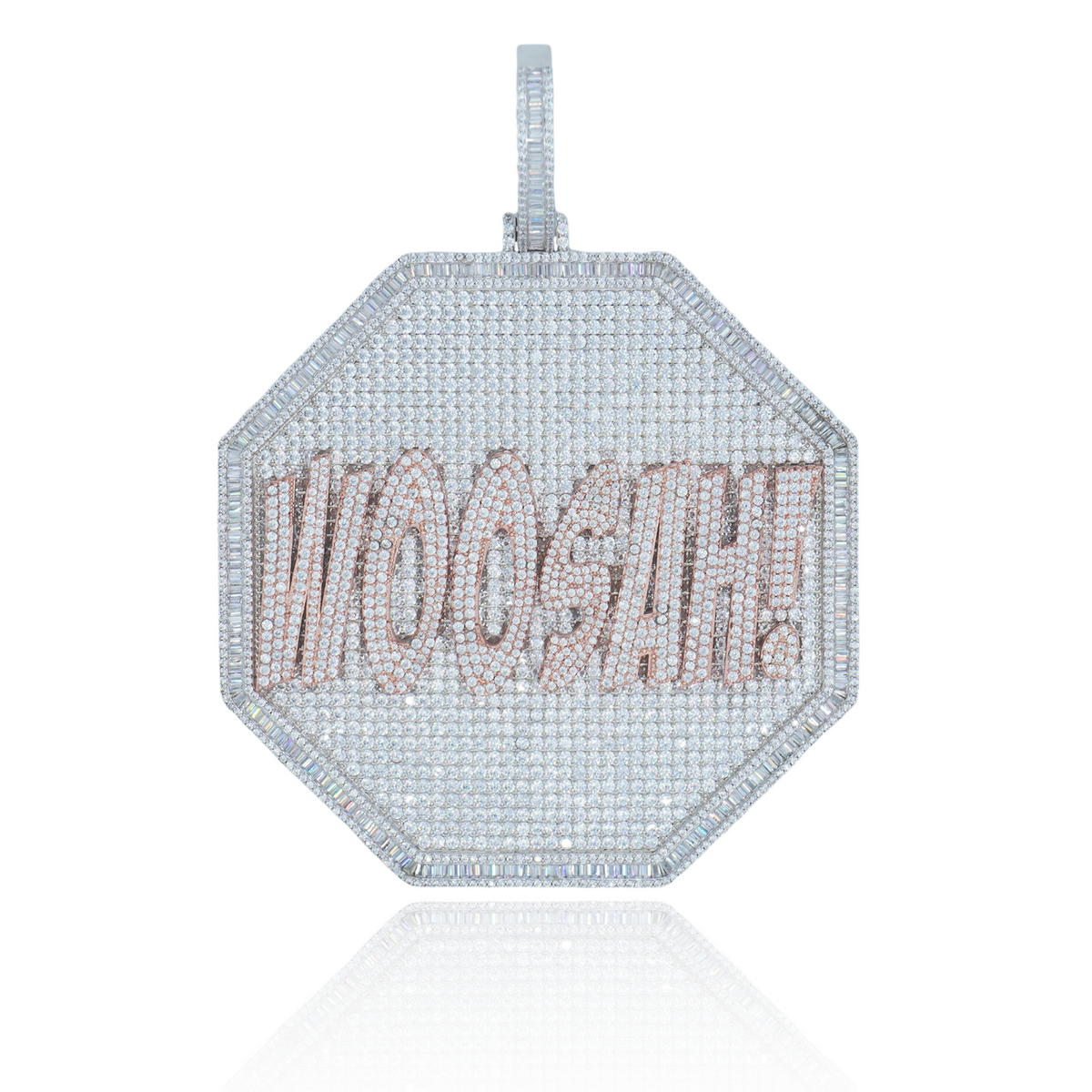 Custom 2 Tone Octagon Shaped Frame Pendant