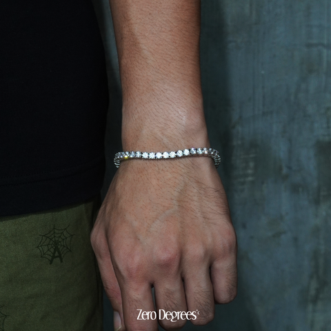 4mm Tennis Link Bracelet - White Gold