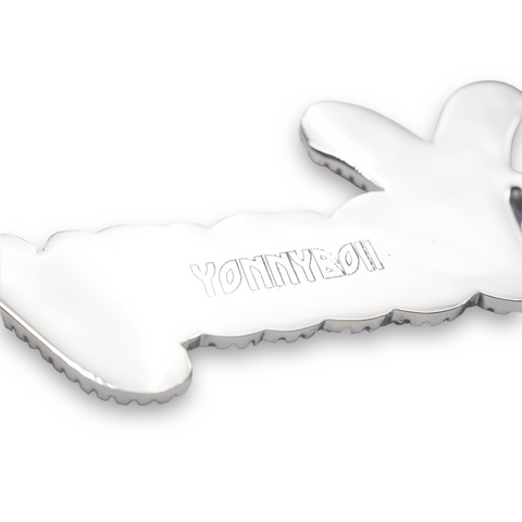 Custom Bubbly Script Font Tennis Link Necklace