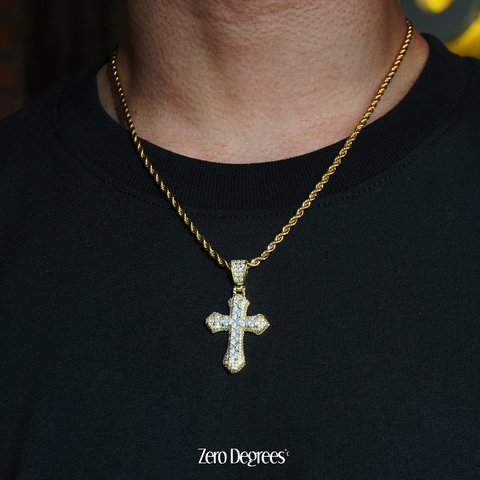 Clustered Cross Pendant - Gold
