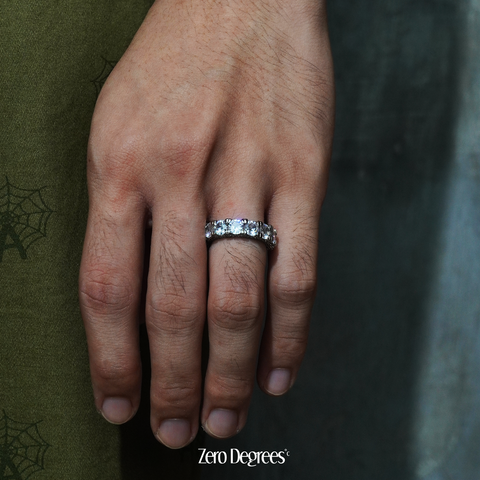 Single Row Tennis Ring - White Gold