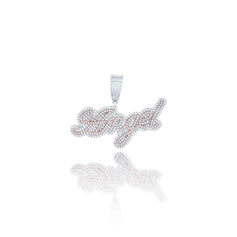 Custom 2 Tone Script Font Letter/Name Pendant
