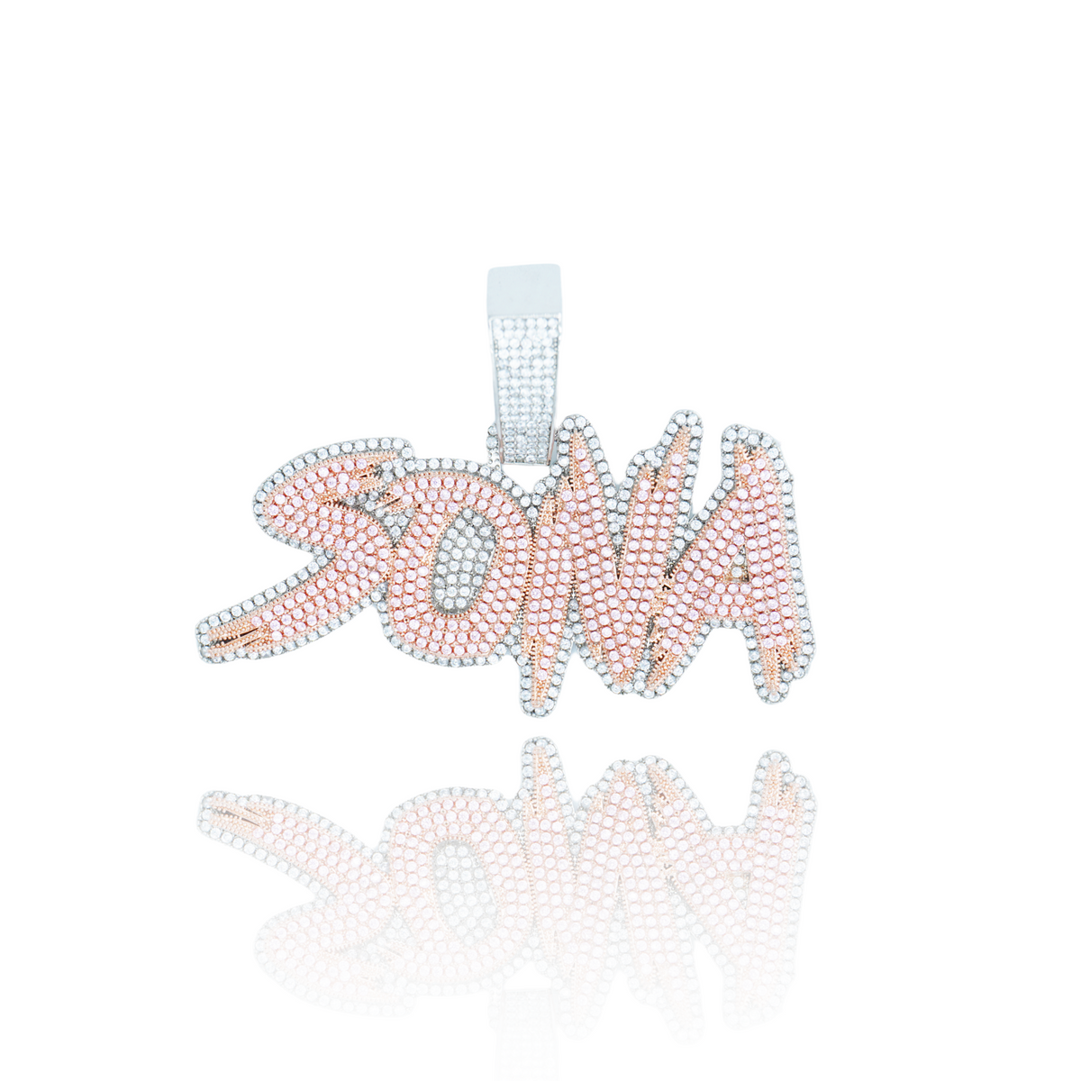 Custom 2 Tone Brushed Font Letter/Name Pendant