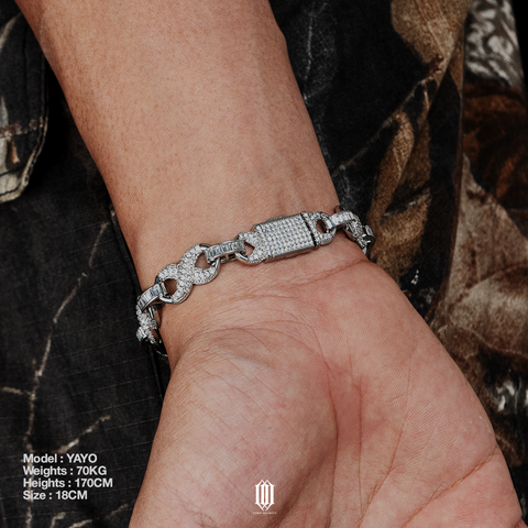 10mm Infinity Link Bracelet - White Gold