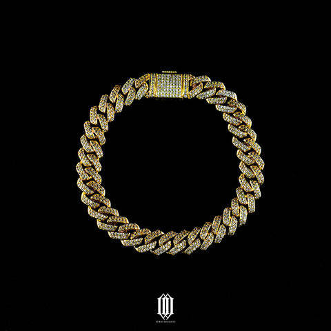 10mm Prong Cuban Link Bracelet -  Gold