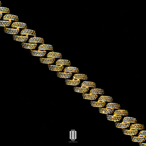 10mm Prong Cuban Link Bracelet -  Gold