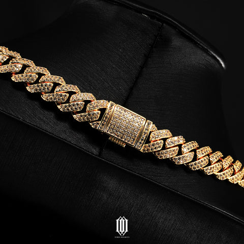 10mm Prong Cuban Link Necklace -  Gold