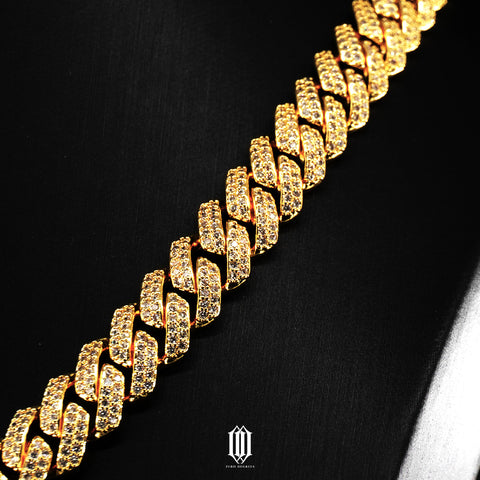 10mm Prong Cuban Link Necklace -  Gold