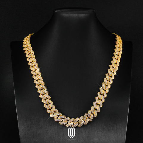 14mm Prong Cuban Link Chain - Gold