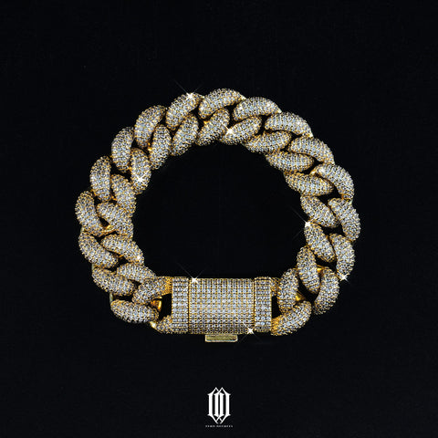 15mm Bubble Cuban Link Bracelet - Gold