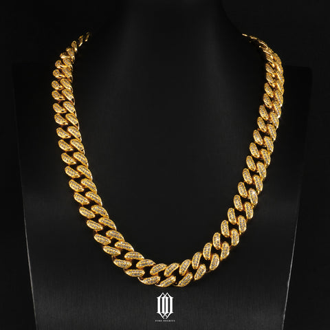 15mm Miami Cuban Link Chain - Gold