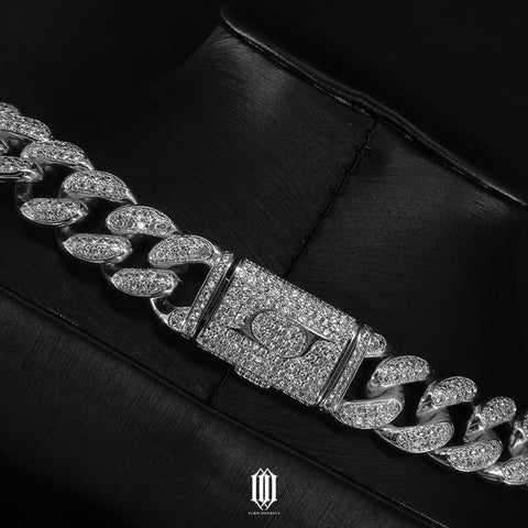 15mm Miami Cuban Link Chain - White Gold