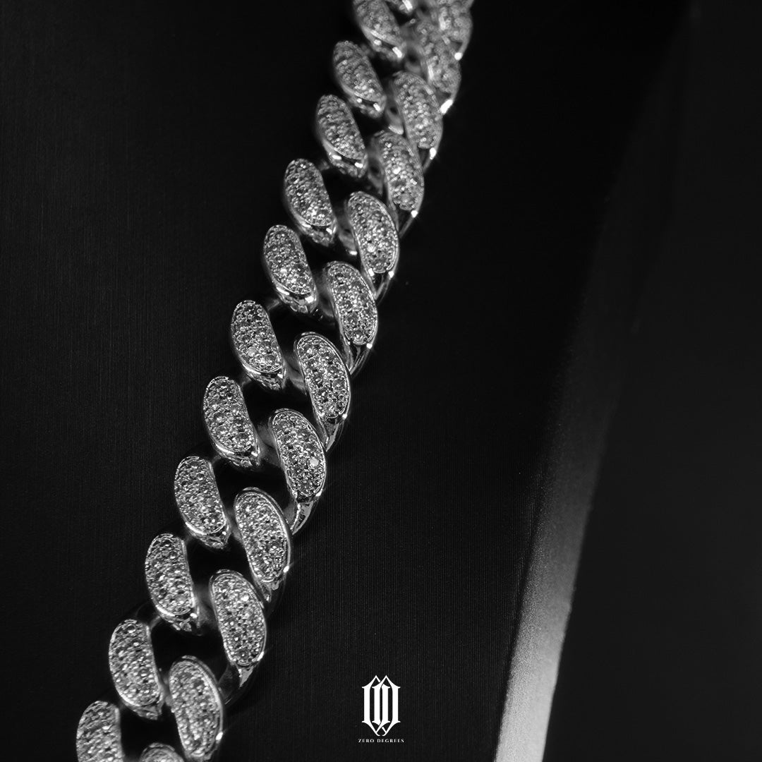 15mm Miami Cuban Link Chain - White Gold