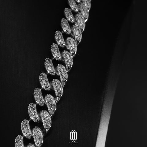 15mm Miami Cuban Link Chain - White Gold