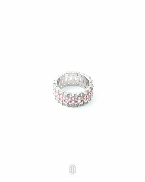 2-Tone 3 Row Oval Cut Ring