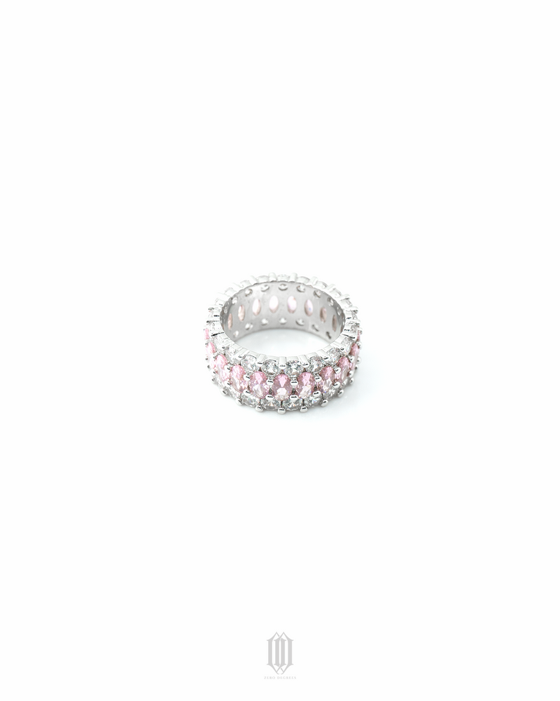 2-Tone 3 Row Oval Cut Ring