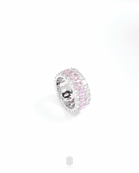 2-Tone 3 Row Oval Cut Ring