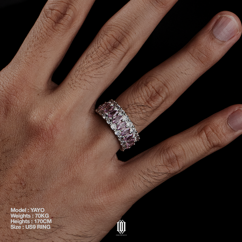 2-Tone 3 Row Oval Cut Ring