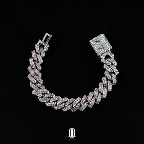 14mm Prong Cuban Link Bracelet - 2 Tone