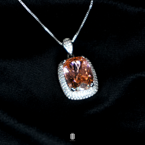 Clustered Birdnest Cut Pendant - Champagne Rose