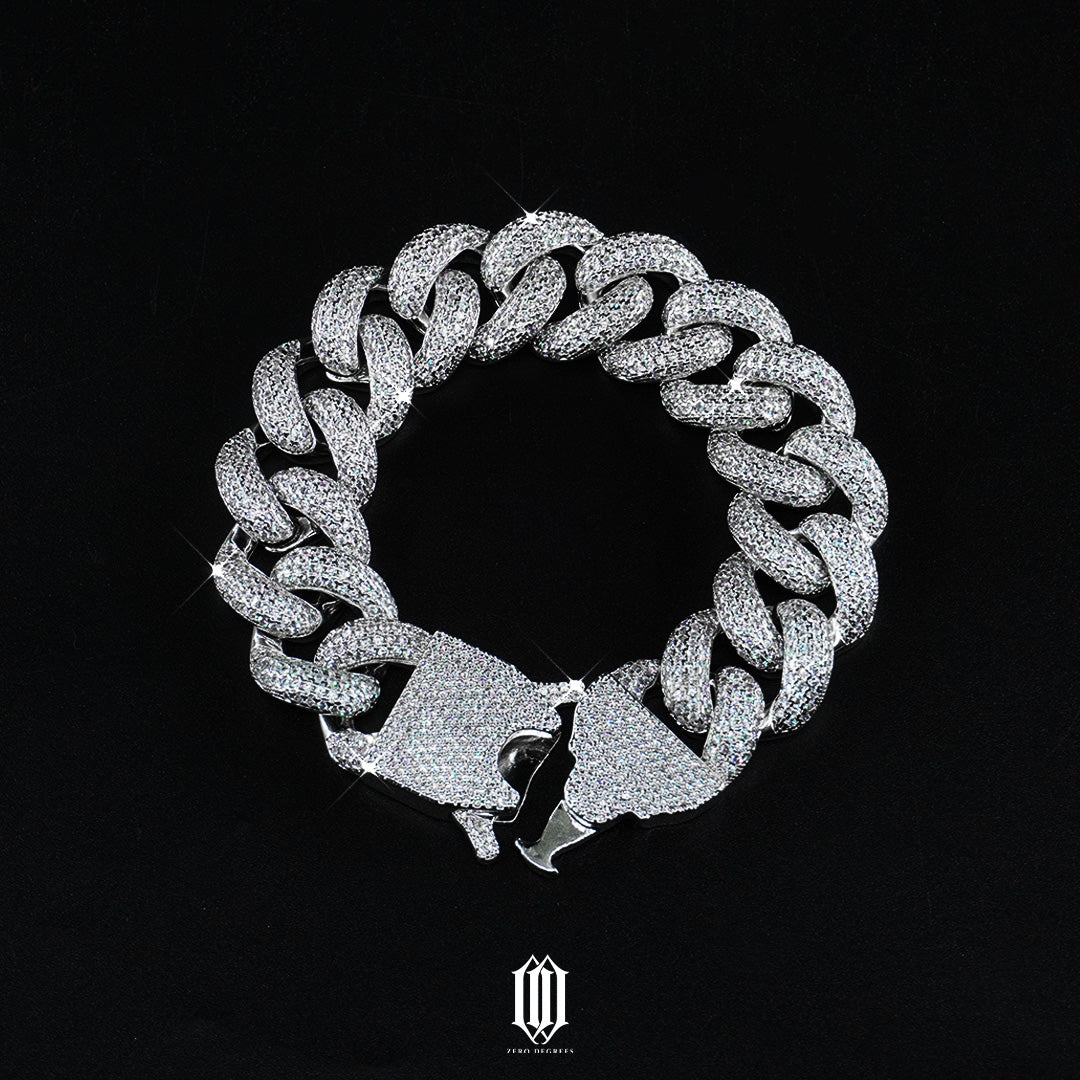 20mm Prong Cuban Link Bracelet 2.0 - White Gold
