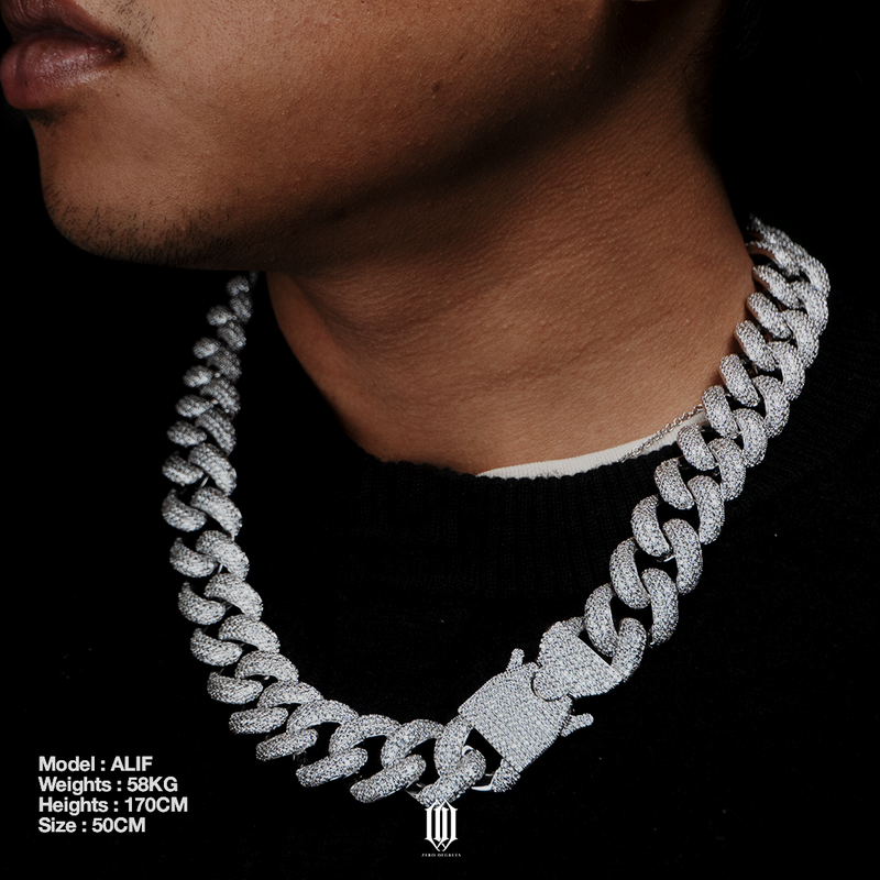 20mm Prong Cuban Chain 2.0 - White Gold